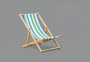 Beach chair isolated on transparent background