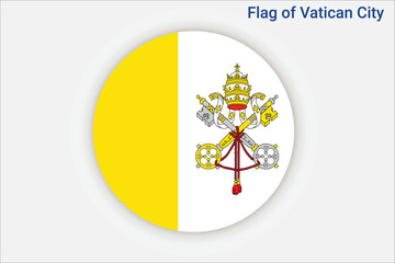 High detailed flag of Vatican City. National Vatican City flag. Europe. 3D illustration.