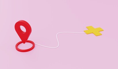 GPS navigation indicates a clear location. 3D illustration