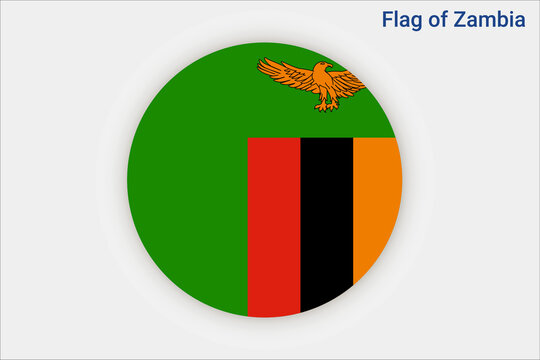 High detailed flag of Zambia. National Zambia flag. Africa. 3D illustration.