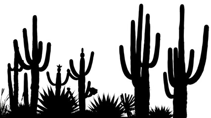 Desert Cacti Silhouettes - Stunning Colorful Photos