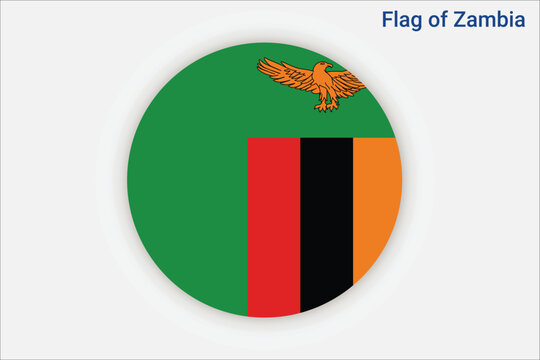 High detailed flag of Zambia. National Zambia flag. Africa. 3D illustration.