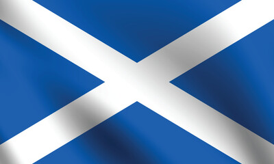 Scotland flag official colors and proportion digital vector illustration. Pleated flag.