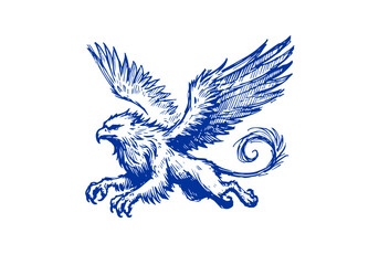 Griffin hand drawn sketch vector