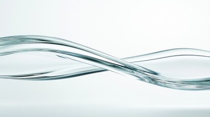Flowing water, studio backdrop, abstract curves, purity concept