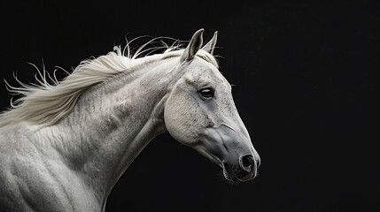 Elegant White Horse Portrait