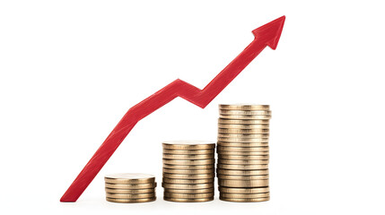 Stock portfolio diversification concept with various arrows and financial icons, representing risk management and balanced investment strategies for a successful portfolio.
