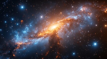 Fototapeta premium Spiral Galaxy Cosmic Dust Nebula Space Background