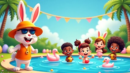 children playing in the water