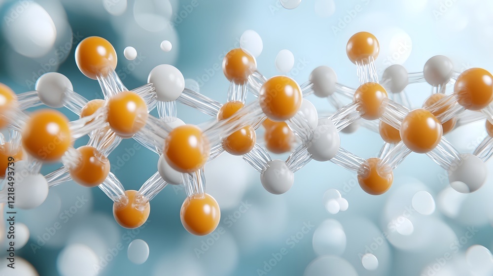 Poster detailed conceptual depicting the intricate structures and complexity of protein molecules showcasin