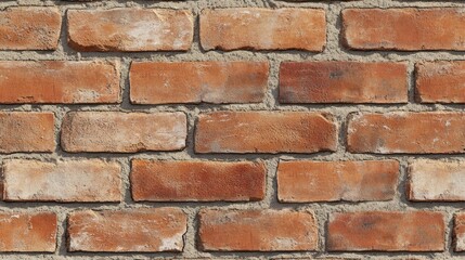 Obraz premium Red brick wall texture, outdoor sunlight, seamless pattern, construction background, design element