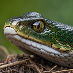 Obraz premium Close Up of Elephant Trunk Snake's Trunk Shaped Snout with Detailed Texture Against Blurred Underwater Background
