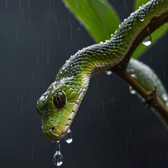 Elephant Trunk Snake Gliding Through Water with Ripples and Bubbles in Its Wake