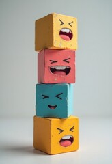 Customer emotions as building blocks, with each block representing a different emotional building block, such as trust, empathy, or excitement