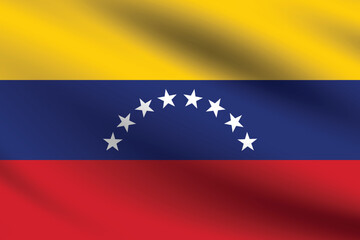 Venezuela flag official colors and proportion digital vector illustration. Pleated flag.