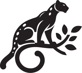 A leopard on a tree Silhouette vector image