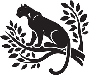 A leopard on a tree Silhouette vector image
