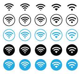 Wireless and wi-fi icon. Wi-fi signal symbol. Internet Connection. Remote internet access collection. Vector illustration.