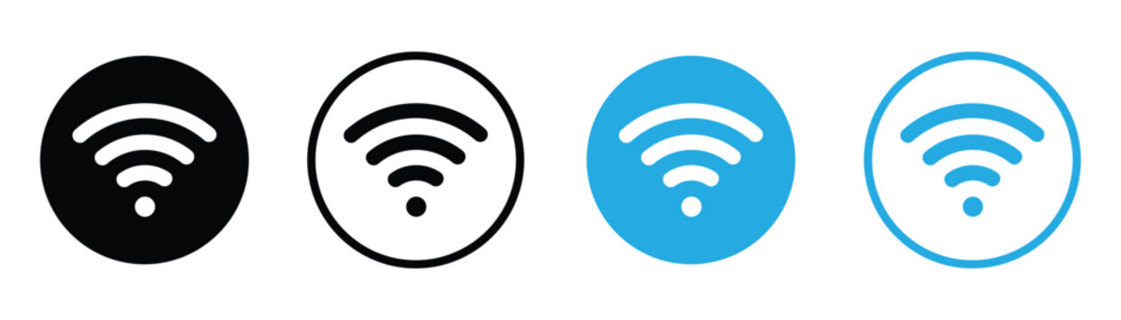Wireless and wi-fi icon. Wi-fi signal symbol. Internet Connection. Remote internet access collection. Vector illustration.