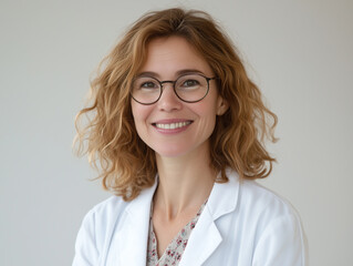 Obraz premium Portrait of a smiling female doctor isolated on a white background