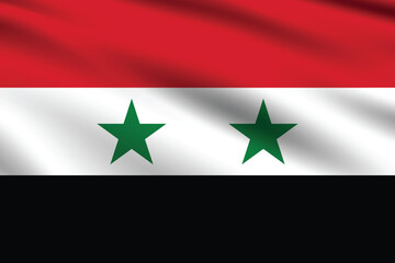Syria flag official colors and proportion digital vector illustration. Pleated flag.