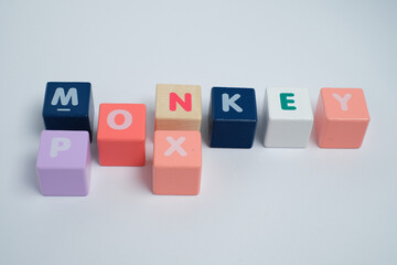 Obraz premium Wooden Blocks Spelling 'Monkeypox'