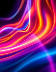 Obraz premium Abstract Neon Lightscape: Vibrant Hues and Dynamic Curves