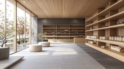 Modern Workspace Open Office Design with Warm Wooden Accents