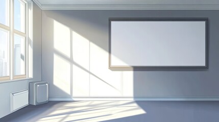 Radiant Simplicity Minimalist Interior with Sunlight Streaming Through the Window