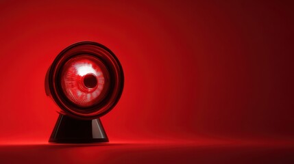 Unique red light source creates striking visual effect in dark setting