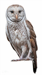 Owl on a Crisp White Canvas