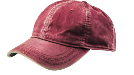 Red baseball cap on transparent background