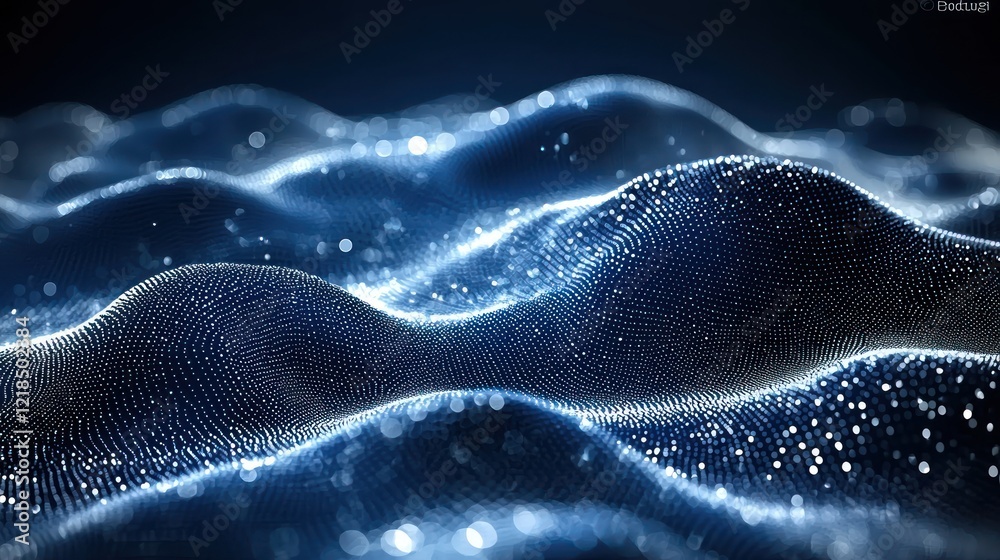Canvas Prints luminous particle waves: abstract digital energy flow