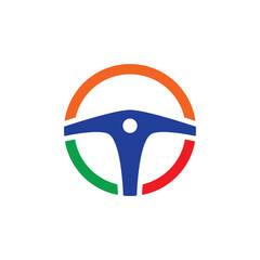 Steering wheel logo icon