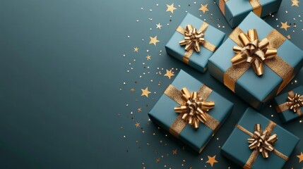 Fototapeta premium elegant blue gift boxes 