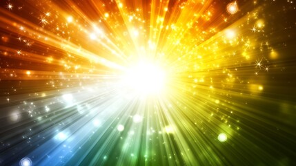 Fototapeta premium Radiant Light Explosion with Sparkling Stars and Glowing Rays