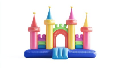 Fototapeta premium Colorful Inflatable Castle Play Structure for Children