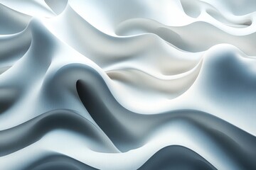 Fototapeta premium Abstract 3d rendering of fluid spirals. Organic forms creating a flowing modern pattern. Poster, cover, branding, banner, placard., Generative AI