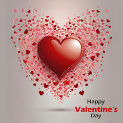 Happy valentines day background with heart balloons