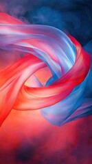 Obraz premium Dynamic light streaks intertwining in a dark smoky background for visual art creation