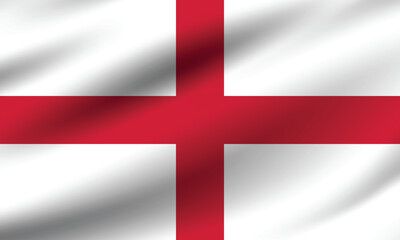 Fototapeta premium England flag official colors and proportion digital vector illustration. Pleated flag.
