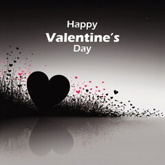 Happy valentines day background with heart balloons