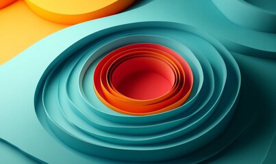 Abstract 3d rendering of geometric composition with rotating cubes. Minimalistic futuristic design for poster, cover, branding, banner, placard., Generative AI