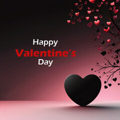 Happy valentines day background with heart balloons