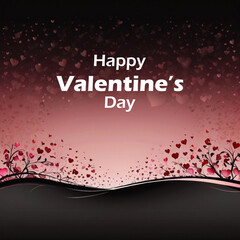 Happy valentines day background with heart balloons