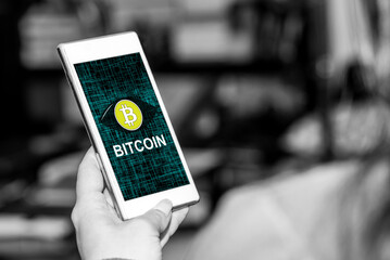 Bitcoin concept on a smartphone