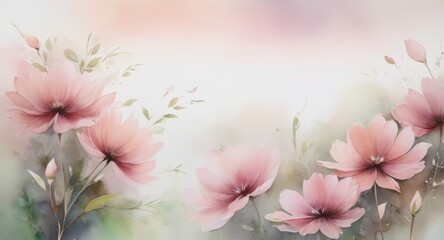 Obraz premium ilustración flores pintadas en acuarela