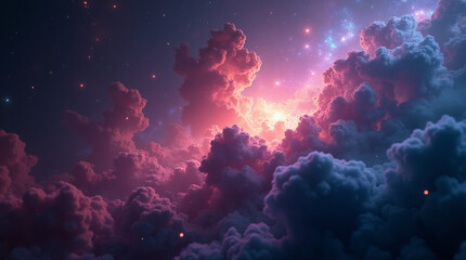 Fototapeta premium Micro Photography of Colorful Space Galaxy Cloud Nebula: Starry Night Cosmos and Supernova Background Wallpaper