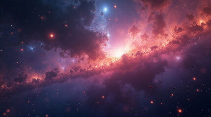 Obraz premium Micro Photography of Colorful Space Galaxy Cloud Nebula: Starry Night Cosmos and Supernova Background Wallpaper