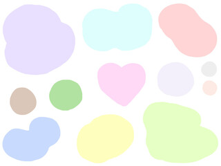 透明感のあるカラフルなフレームセット：抽象的な形・変形素材